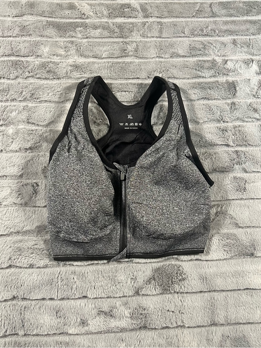 WANAYOU Women's Zip Front Sports Bra XL Post-Surgery Bra,Yoga Sports Bras (Gray)